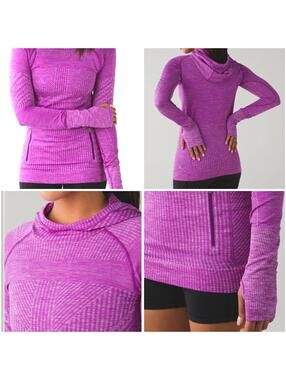 Lululemon Rest Less Pullover Hoodie Heathere Tender Violet Women's Size 12